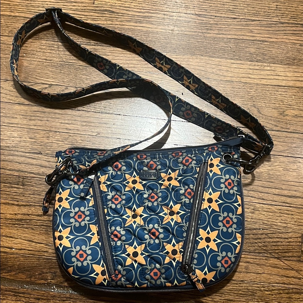 Lug Blue and Orange Patterned Crossbody Bag